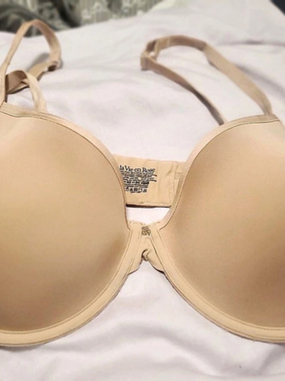 La Vie en Rose Lightly Lined Bra in Beige Size 36DD